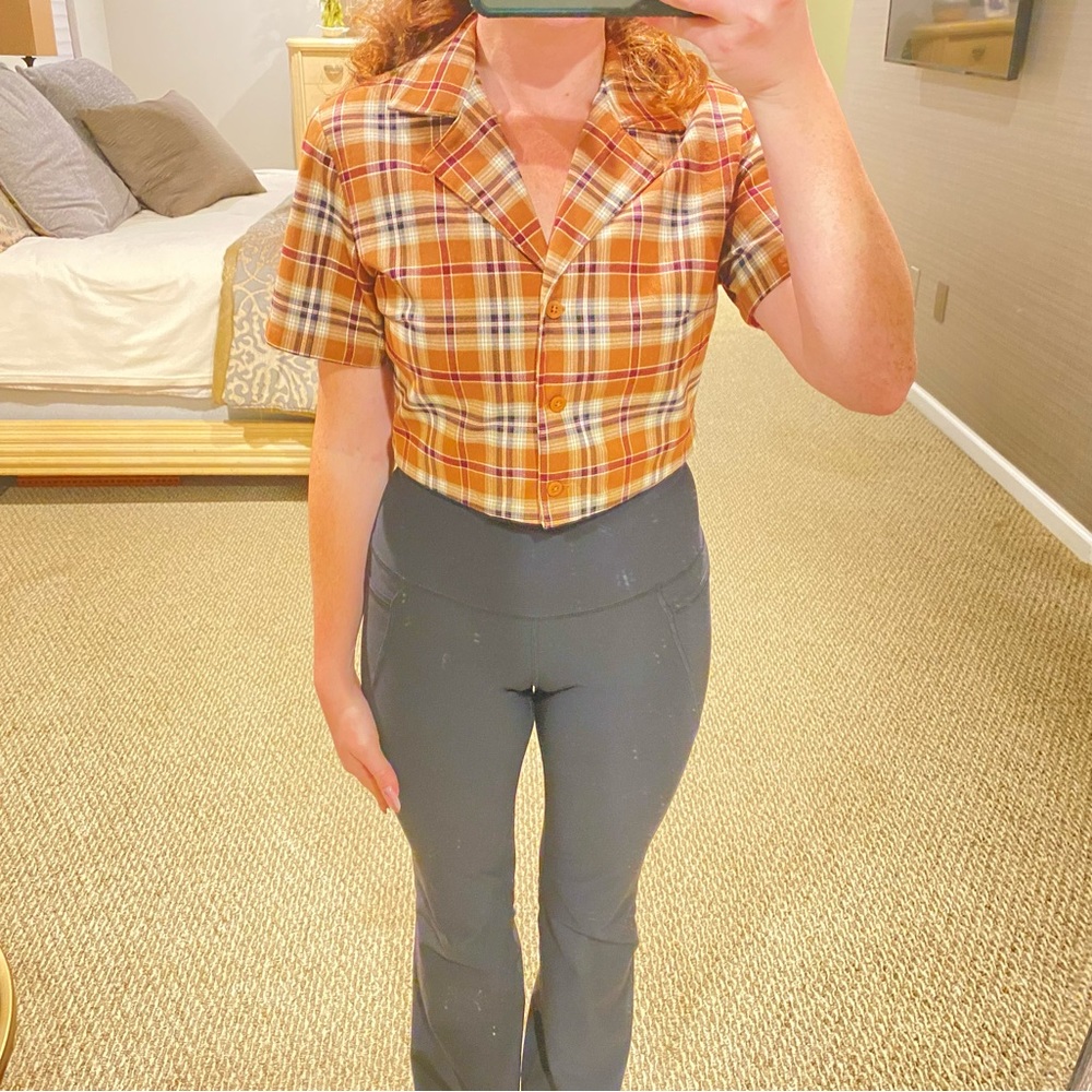 Women's Plaid Crop Top - Picture 6 of 6